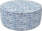LVTXIII Outdoor Inflatable Ottoman Stool, Patio Water Repellent Footrest Stool with Handle, Portable Outside Round Ottoman for Patio Garden, Camping or Home Use, 21"x21"x9", Blue Pebble