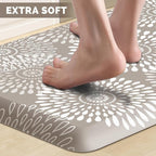 LuxStep Kitchen Mat Waterproof Kitchen Rugs for Floor Cushioned Anti-Fatigue Mat Non-Slip Standing Desk Mat Comfort Floor Mats for House Sink Office 17.3" x 28" Khaki