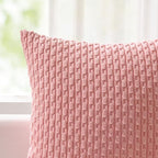 Kevin Textile Valentines Day 14x24 Inch Pillow Cover 1 Pack Boho Decorative Soft Striped Corduroy Lumbar Farmhouse Accent Rectangle Cushion Case for Living Room Couch Sofa Bed, Dark Pink