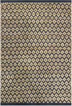 Jute Cotton Diamond Area Rug 2x3 Feet - Grey Natural, Reversible Soft Durable Floor Carpet Ideal for Entryway, Living Room, Kitchen | Farmouse Decorative Samll Neutral Rugs for Laundry Room