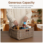 StorageWorks Pantry Baskets, Willow Storage Baskets for Organizing, Shelves, Pantry Organizers and Storage, Light Brown, 15"L x 11"W x 6 ¾"H