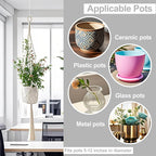 3 Pack Macrame Plant Hanger Indoor, 35 41 47 Inch Handmade Boho Hanging Planter Basket with Screw Hooks S-Hooks and Extension Rope for Indoor Plants Home Decor (POTS NOT Included) (White)