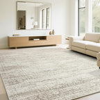 Washable Rugs 6x9 Area Rugs for Living Room,Rugs for Bedroom, Large Carpets,Ultra Soft Faux Wool Retro Dining Room Rug,Non Slip&Non-Shedding Low Pile Vintage Print Rug Indoor for Home Office