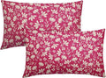 Hot Pink Pillow Covers 12x20 Set of 2 Vintage Floral Rustic Old Style Cute Flower Print Rectangle Decorative Outdoor Pillowcases Seasonal Farmhouse Throw Cushion Case Couch Sofa Bed Decor