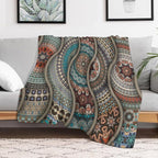 Colorful Bohemian Throw Blanket Vintage Floral Mandala Flower Aztec Boho Blanket for Sofa Bed Couch Chair Or Dorm 40"x50"