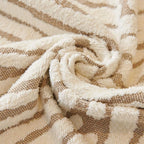 ROOMLIFE Thicked Striped Couch Cover with Tassel Khaki Chenille Sofa Cover Blanket for Sectional Sofa, Soft Sofa Slipcovers for L Shaped Love Seat 2-3 Cushion Couch Anti Slip Sofa Protector, 71"x150"