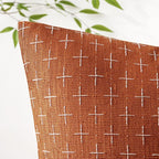MIULEE Pack of 2 Decorative Burlap Linen Throw Pillow Covers Modern Farmhouse Pillowcase Rustic Woven Textured Cushion Cover for Sofa Couch Bed 18x18 Inch Rust