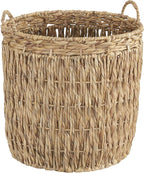 Household Essentials Brown Tall Round Wicker Storage Basket