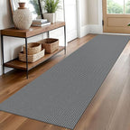 EARTHALL Woven Runner Rug 2x10 Ft Washable Runners for Hallways Long Cotton Non Slip Rubber Backed Kitchen Runner Braided Indoor Floor Carpet for Entryway, Hallway, Kitchen, Dark Gray