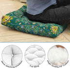 Mandala Meditation Cushion, Boho Meditation Mat, Meditation Pillows for Sitting on Floor, Cushions for Sitting in Home and Outdoor, Square Floor Pillow Cushion Seating for Yoga Accessories 22'' X 22''