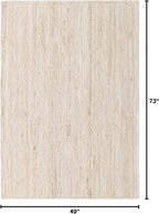 Unique Loom Braided Jute Collection Area Rug - Dhaka (4' 1" x 6' 1" Rectangle, White)