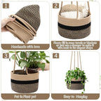 2 Packs Hanging Planter Basket 7.8" Cotton Rope Woven Plant Hangers Indoor Plant Boho Hanger Large Hanging Wall Plants for Outdoor Home Decorations Fence Planters Plant Flower Pots