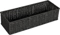 Household Essentials Handwoven Paper Rope Rectangular Storage Basket, Black