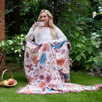 Boho Throw Blanket for Bed Cotton Spring Blankets Twin Size for Bedroom Living Room All Season Lightweight Floral Butterfly Embroidery Quilt for Couch Sofa Chair 60"x80" Home Decor