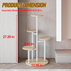 Plant Stand Indoor 5 Tier 8 Potted Multiple Flower Pot Holder for Patio Garden Balcony Living Room Corner (5 Tier White+Sonoma Oak)