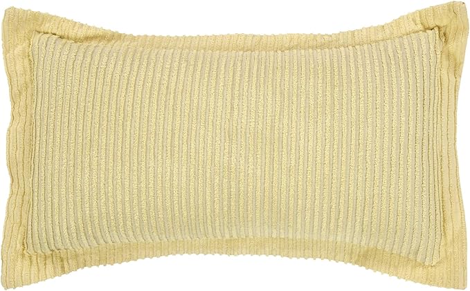 Better Trends Jullian Collection is Super Soft and Light Weight in Bold Stripes Design 100% Cotton Tufted Unique Luxurious Machine Washable Tumble Dry, King Sham, Yellow