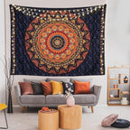 Edeesky Boho Mandala Tapestry Aesthetic Wall Hanging Psychedelic Hippie Butterfly Tapestries Vintage Wall Art Home Decor for Bedroom,Living Room,Dorm（Red