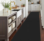 EARTHALL Runner Rug 3x20 Ft Washable Runners for Hallways Extra Long Woven Non Slip Entryway Runner Braided Kitchen Runner Indoor Outdoor Carpet Runners for Hotels, Officel, Stair, Black/Grey