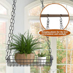 Plant Hanger Indoor 2 Pack, 17" Large Metal Hanging Planters, Indoor Plants Load 50LB Hanging Plant Shelf for Window Wall Ceiling Home Decor