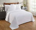 Better Trends Chenille Bedspreads Twin Size, White 100% Cotton Chenille Stripe Design Tufted Bedding Coverlet Soft Lightweight, 96"x110" with 1 PC Sham 2 Pieces Set Jullian Collection