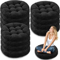 Jerify Floor Pillow Cushions Large Round Square Large Meditation Floor Pillow for Classroom Adult Meditation Picnic Party Seating Learning Daycare School(Round,Black,12 Pcs)