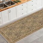 Washable 2'6" x 8' Runners for Hallways, Non Slip Long Floor Runner for Kitchen, Entryway Indoor, Stain Resistant Rubber Backing Floral Decor Rug (Goldenrod)