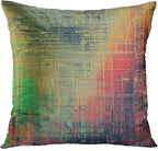 Emvency Set of 4 Throw Pillow Covers Vintage Abstract Teal Green and Orange Messy Rust Painting Decorative Pillow Cases Home Decor Standard Square 18x18 Inches Pillowcases