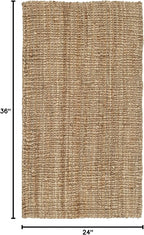 SAFAVIEH Area Rug 2x3 - Natural Fiber Collection - Natural Brown, Handmade Jute, Farmhouse Style, Chunky Textured Thick Pile (NF447A)