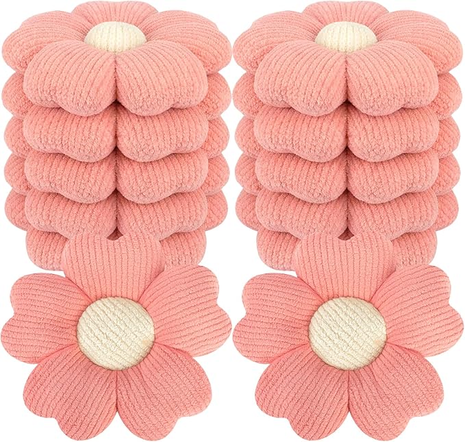 10 Pcs Cute Flower Pillow 15.75 Inch Flower Plush Throw Pillow Aesthetic Decorative Seating Cushion for Spring Back to School First Day of School Sofa Couch Bed Decor(Monochrome,Pink)