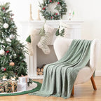 BATTILO HOME Sage Green Throw Blanket for Couch, Home Decor Sage Throw Blankets, Spring Green Blanket for Bedroom Decor Housewarming Gifts, 50"x60"