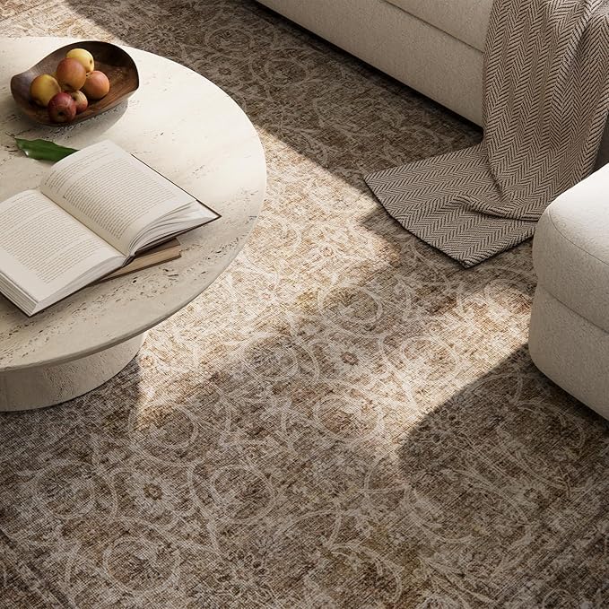 Washable 2'x3' Non Slip Rug Vintage Soft Low Pile Lightweight Boho Area Rugs for High-Traffic Areas (Entryway, Kitchen, Hallway), Farmhouse Decor