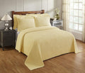 Better Trends Chenille Bedspreads Twin Size, Yellow 100% Cotton Chenille Stripe Design Tufted Bedding Coverlet Soft Lightweight, 96"x110" with 1 PC Sham 2 Pieces Set Jullian Collection