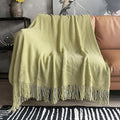 LOMAO Knitted Throw Blanket with Tassels Bubble Soft Lightweight Blanket Textured Lightweight Throws for Couch Cover Home Decor (Lemon Yellow, 50x60)