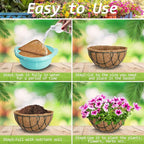 Riare 2 Pack 10 Inch Round Coco Liners Replacement- 100% Natural Coconut Coir Liners for Hanging Baskets, Garden Flower Vegetables Planter Pot, Window Box, Fence, Decks