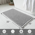 MIULEE Set of 2 Waffle Bathroom Rugs, Boho Bath Rugs Non Slip Washable, Super Absorbent Bath Mats, Ultra Soft Rubber Backed Shower Mats for Bathroom Floor, Tub and Shower, Light Grey, 20x32 Inch
