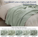 PHF 100% Cotton Muslin Throw XL Blanket Large 50" x 70", 4-Layer Lightweight Gauze Throw, Breathable Cloud-Soft Minimalist Blanket for Bed, Couch, Camping & Baby, Sage Green, Ideal Gift