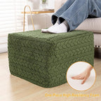 20x20x14 Inches Fluffy Square Pouf Ottoman - Plush Furry Boneless Ottoman Foot Rest Stool with High-Density Foam, Versatile Floor Seating for Living Room (Forest Green)