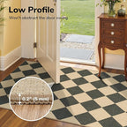 Lessymo Checkered Easy Jute 5x7 Area Rugs, Washable Patio Rug for Living Room Farmhouse Indoor Outdoor Carpet, Geometric Non Slip Black Carpet for Bedroom Backyard Dining Room, Diamond Black/Beige