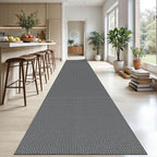 KOZYFLY Extra Long Runners for Hallways 3x20 ft Washable Kitchen Runner Non Slip Rubber Backed Hallway Rug Cotton Entryway Runner Rug Floor Carpet for Indoor Hall, Kitchen, Stair, Grey/Dark Grey