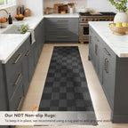 BESTSWEETIE 2'x6' Washable Rug Hand-Woven Low Pile Soft Checkerboard Pattern Reversible Checkered Braided Rugs with Short Fringe Carpet for Living Room Bedroom Dining Room Home Decor - Black/White