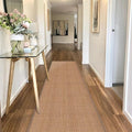 7ft Natural Jute Hallway Runner Rug Non Slip Washable, Rubber Backed Long Indoor Entryway Runner, Absorbent Kitchen Carpet Sink Rug, Camel
