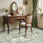 GarveeHome Provence Sage Green 6x9 Area Rugs, Botanical Grove Vintage Cottagecore Non-Slip Washable Rug for Living Room Bedroom Nursery Kitchen Low-Pile Retro Large Carpet