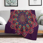 Mandala Throw Blanket Indian Hippie Bohemian Art Floral Texture Pattern Blanket for Sofa Bed Couch Chair Or Dorm 50"x60"