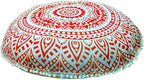 ICC 32" Large Round seat Floor Cushion Chair Ottoman Cover Pouf Pillow Meditation Floor Cushions for Adults Seating pouffe Ottoman Throw Covers Craft Room Furniture for Sitting Cover Fire