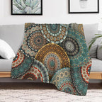 Bohemian Throw Blanket Colorful Vintage Floral Mandala Flower Aztec Boho Blanket for Sofa Bed Couch Chair Or Dorm 50"x60"