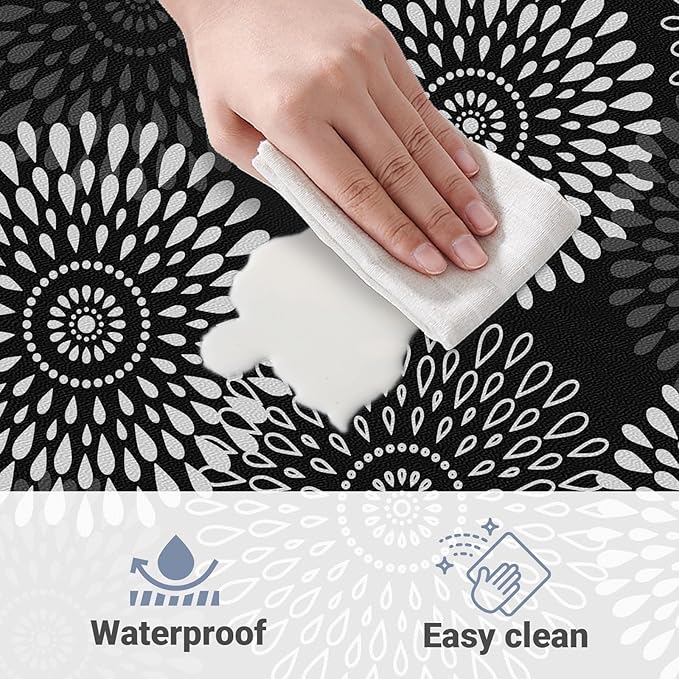 LuxStep Kitchen Mat Waterproof Kitchen Rugs for Floor Cushioned Anti-Fatigue Mat Non-Slip Standing Desk Mat Comfort Floor Mats for House Sink Office 17.3" x 60" Black