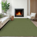EARTHALL Woven Area Rugs 6x9 Ft Washable Living Room Rugs Non Slip Rubber Backed Dining Room Rug Braided Bedroom Rugs Indoor Floor Carpet for Living Room, Bedroom, Dining Room, Green