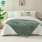 Chenille Throw Blanket for Couch with Tassels,60"X80" Soft Cozy Lightweight Knitted Boho Decorative Blankets for Bed and Sofa,Light Green