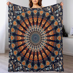 Indian Hippie Bohemian Throw Blanket Beautiful Peacock Mandala Blanket for Sofa Bed Couch Chair Or Dorm 50"x60"