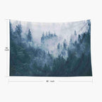 EMMTEEY Misty Forest Tapestry,Tapestries Décor Living Room Bedroom for Home Inhouse by Printed 60x50 Inches for Foggy Mountain Landscape with fir Forest in Hipster Vintage Retro Style